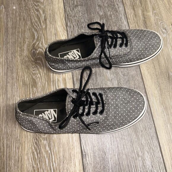 Vans Womens US Size 7 Gray Polka Dot Low Top Lace Up Canvas Sneaker Shoes TB4R - Picture 2 of 11